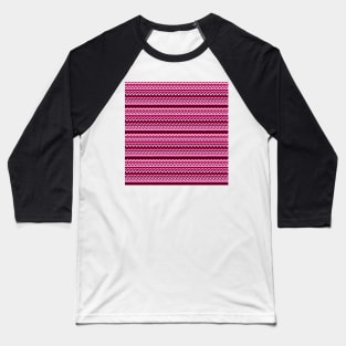 Strawberry Pink Tribal Pattern Baseball T-Shirt